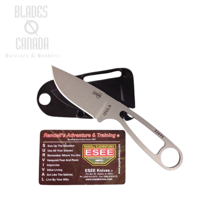 (image for) ESEE Izula Fixed Blade Knife, 1095 Carbon Grey, Molded Sheath